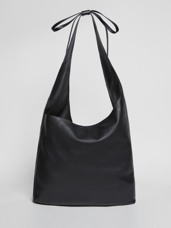 Oversized Vittoria Tote - Black Leather